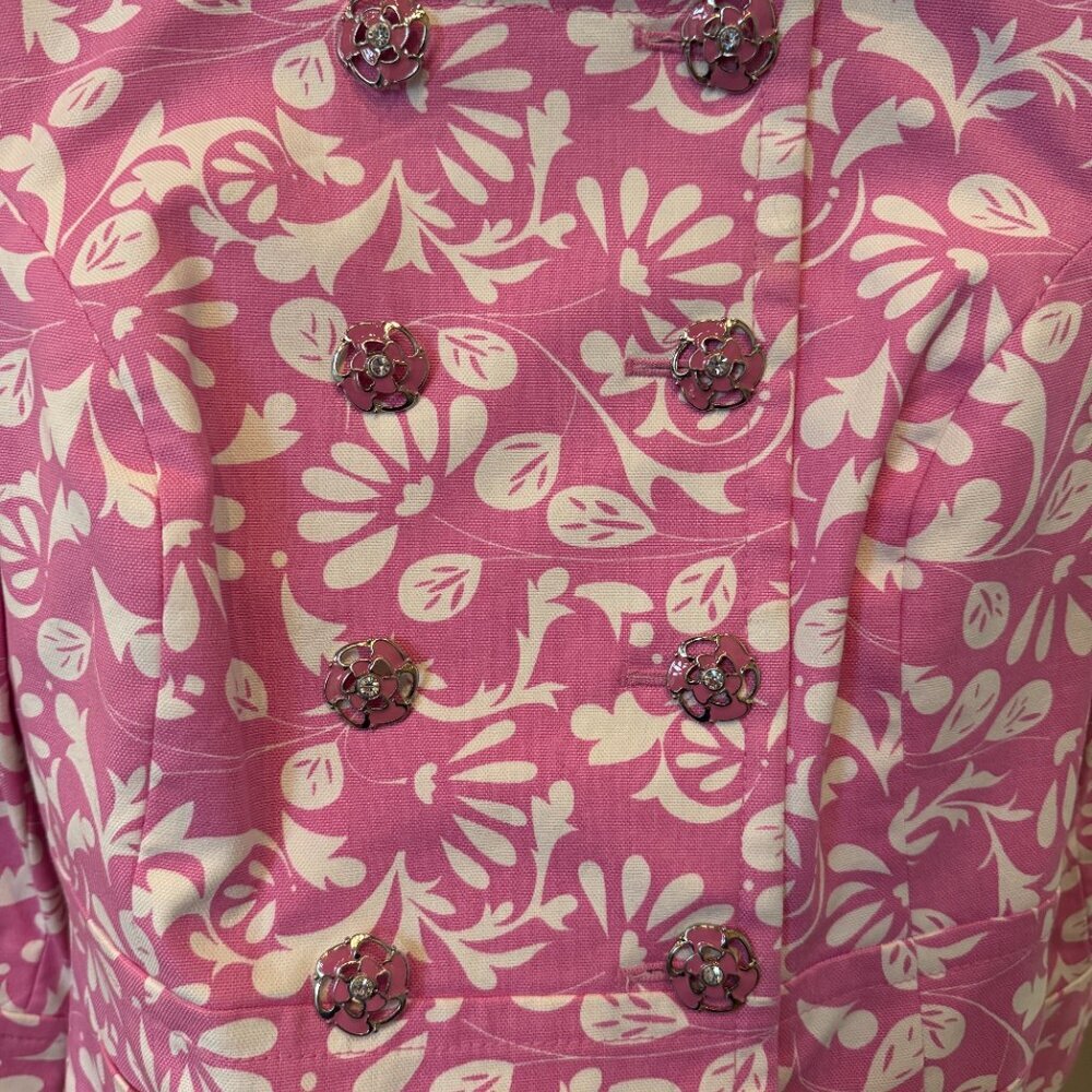 Ideology Pink and White floral cropped Blazer - Picture 3 of 3